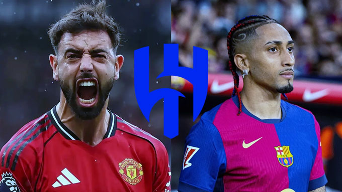 Al Hilal sẵn sàng chi đậm cho Bruno Fernandes và Raphinha
