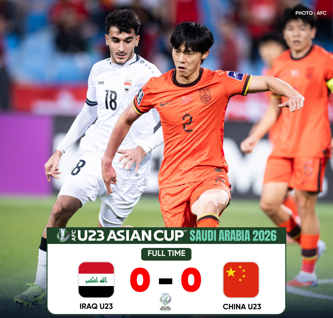Dù hòa Iraq nhưng U23 Trung Quốc vấp phải chỉ trích nặng nề từ phía NHM nước nhà 
