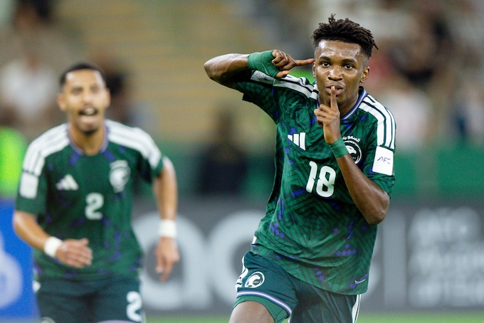 Niềm vui của U23 Saudi arabia khi có bàn thắng mở tỷ số