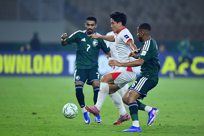 Ngọc Mỹ bất ngờ được đá chính ở trận gặp U23 Saudi Arabia. Ảnh: Ted Trần 