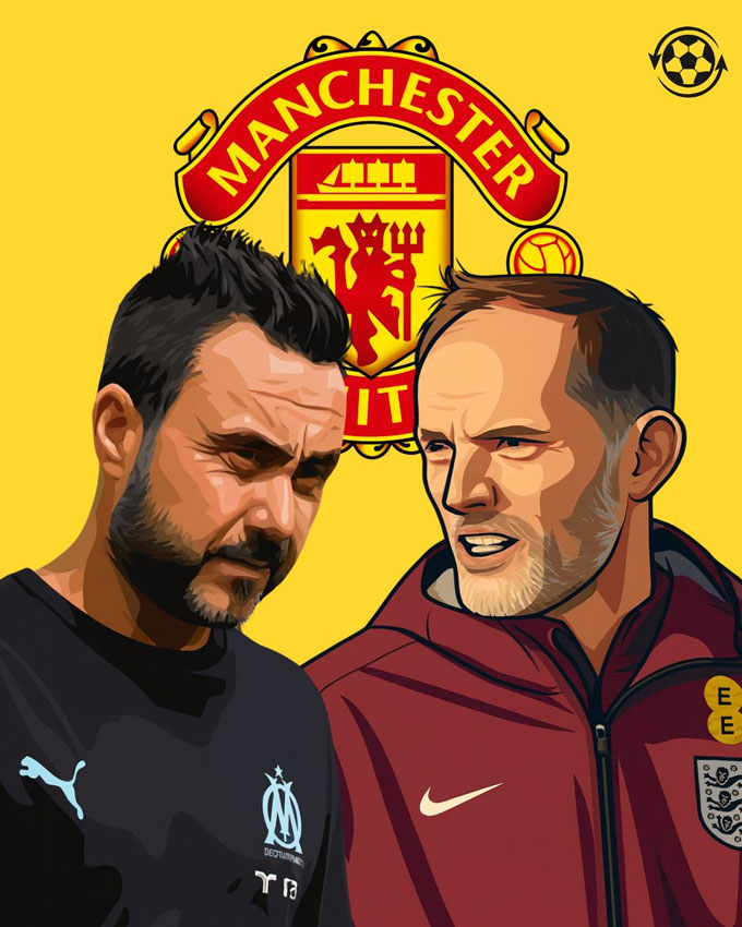 De Zerbi và Tuchel cũng là những ứng viên ngồi ghế HLV dài hạn của MU