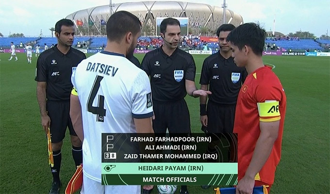 Trọng tài người Iran - Heidari Payam bắt chính trận U23 Việt Nam và U23 UAE 