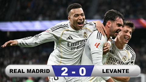 Kết quả Real Madrid vs Levante: Los Blancos thắng trận đầu dưới thời tướng  mới - Bongdaplus.vn