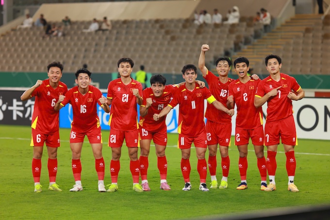 Các tuyển thủ U23 Việt Nam đã giành 4 trận thắng liên tiếp tại giải U23 châu Á 2026 - Ảnh: Trí Công