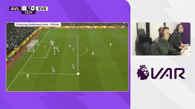 Tình huống VAR gây tranh cãi ở trận Aston Villa vs Everton