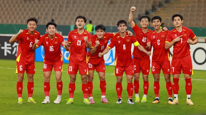 U23 Việt Nam thể hiện quyết tâm chiến thắng rất lớn. Ảnh: Trí Công 