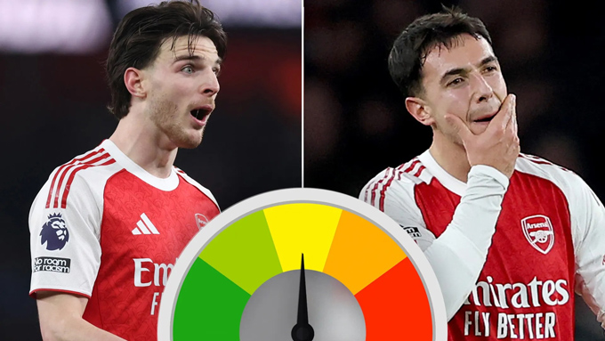 Rice và Zubimendi có trận đấu không tốt