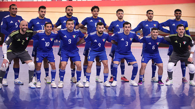 ĐT futsal Kuwait ở trận ra quân gặp ĐT futsal Việt Nam. Ảnh: Phan Hồng 