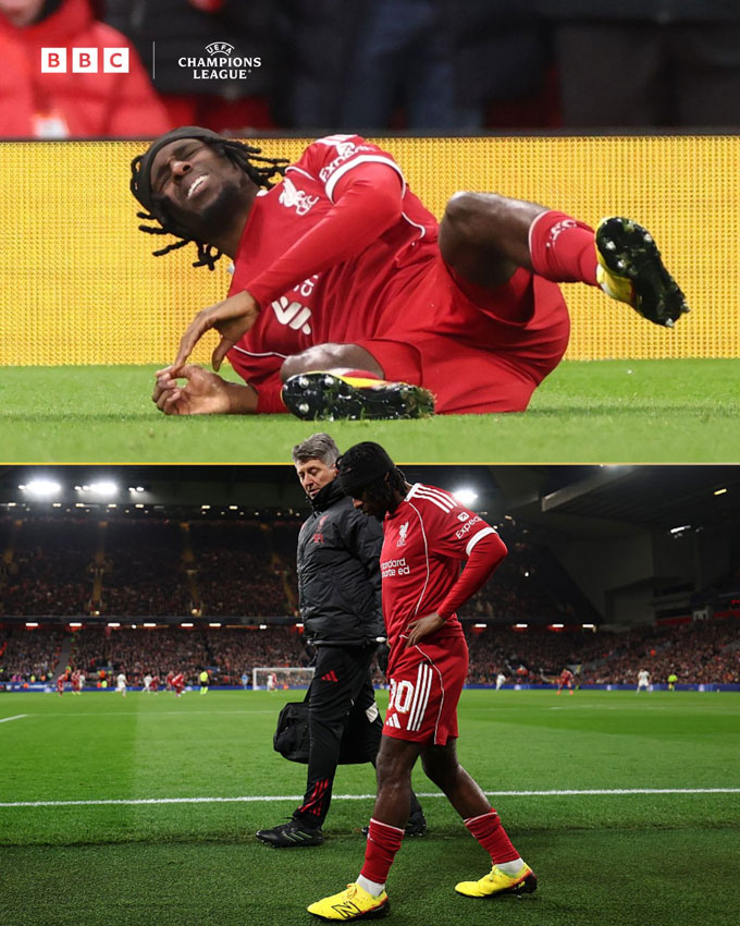 Frimpong bị đau phải rời sân sớm ở trận Liverpool gặp Qarabag