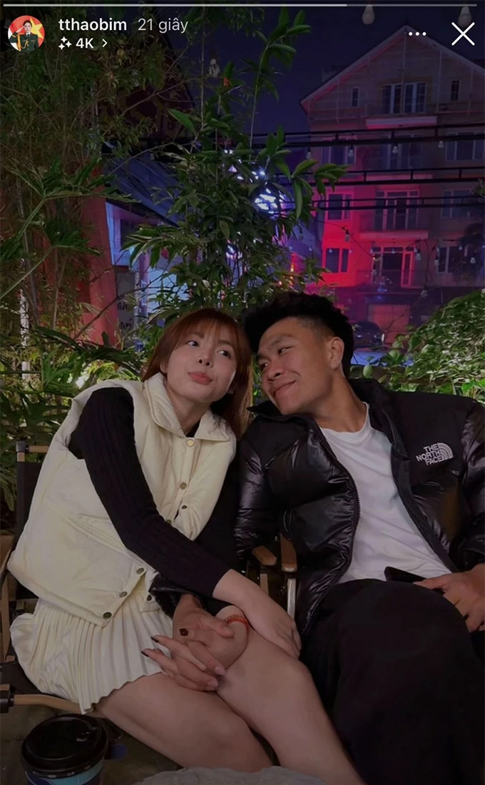 Hình ảnh tình tứ của Phí Thanh Thảo và Lý Đức được nữ xạ thủ đăng lên trang story cá nhân trong thời gian ngắn 