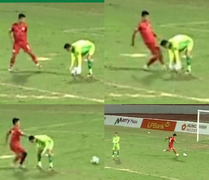 Thủ môn Tiến Tạo của Phú Thọ mắc sai lầm 