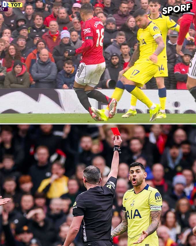 Romero nhận thẻ đỏ sau pha vào bóng ác ý với Casemiro