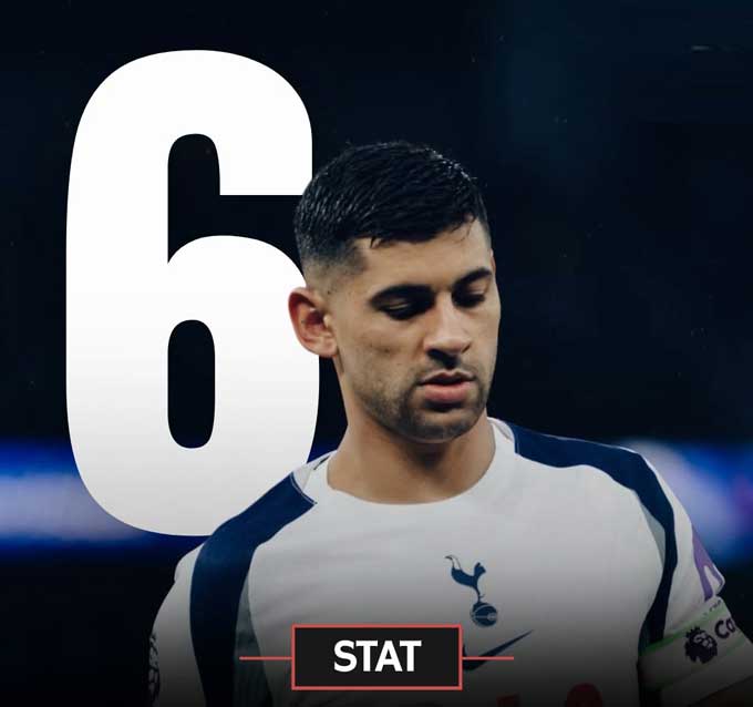 Romero đã phải nhận 6 thẻ đỏ từ khi khoác áo Tottenham