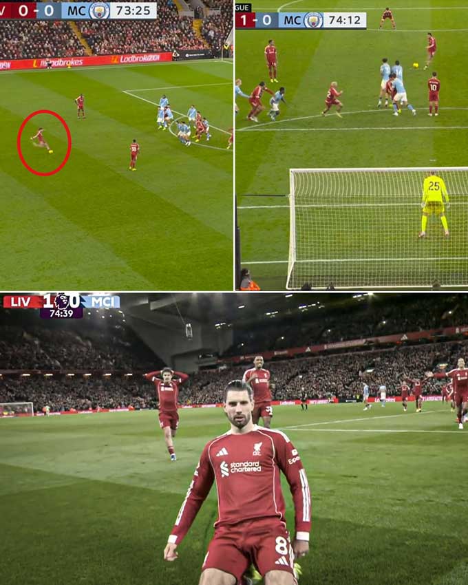 Szoboszlai lập siêu phẩm sút phạt vào lưới Man City