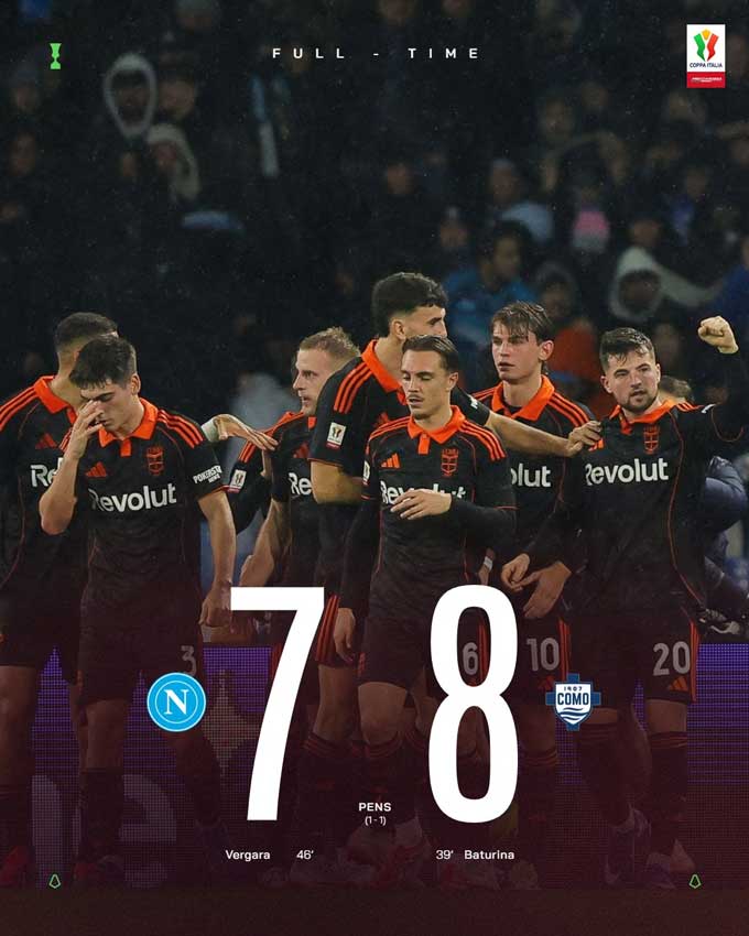 Como vượt qua Napoli sau loạt luân lưu