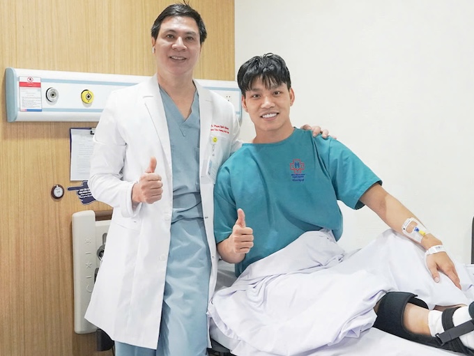 Văn Thanh phải phẫu thuật đến 2 lần trong thời gian qua. Ảnh: FBNV 