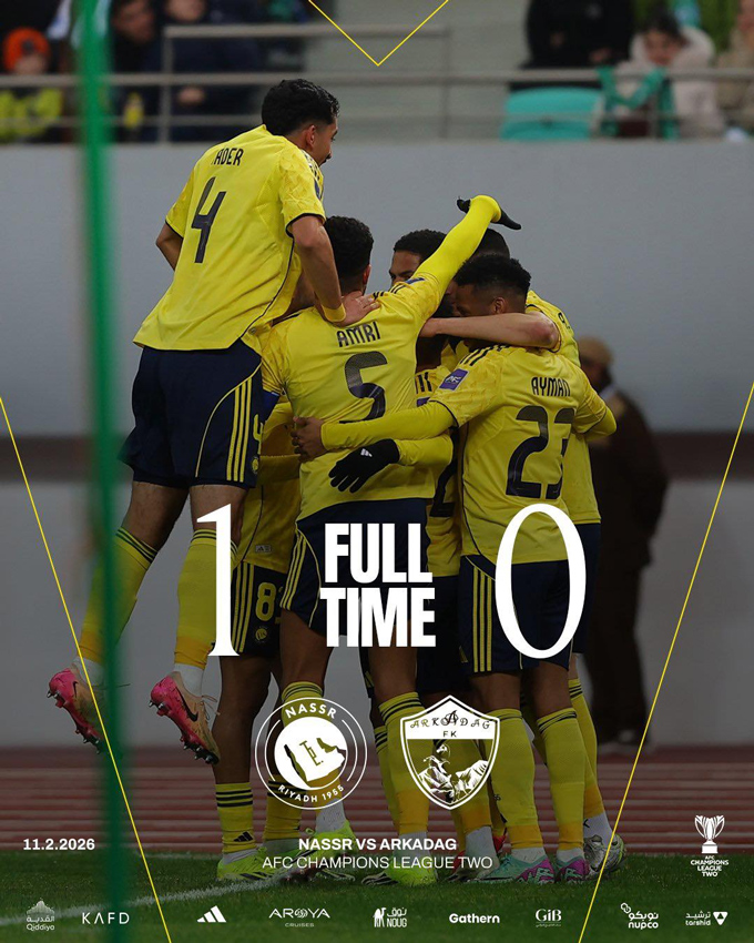 Al Nassr vượt qua Arkadag với tỷ số 1-0 ở lượt đi vòng 1/8 AFC Champions League 2