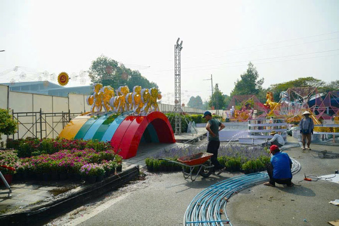 Các hạng mục đang được khẩn trương thi công, hoàn thiện hệ thống kỹ thuật và cảnh quan trước ngày khai mạc