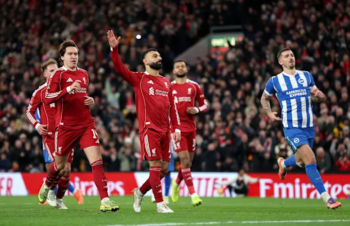 Salah thi đấu chói sáng giúp Liverpool đánh bại Brighton