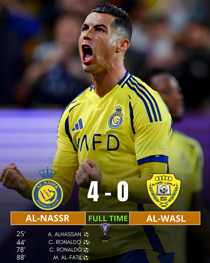 Ronaldo góp công giúp Al Nassr đại thắng Al Hazm