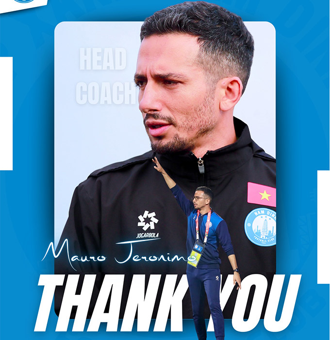 Nam Định chia tay HLV Mauro chỉ sau 3 tháng dẫn dắt 