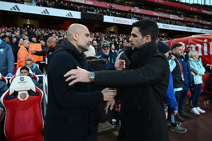 Guardiola và Arteta đang đua tranh quyết liệt danh hiệu vô địch