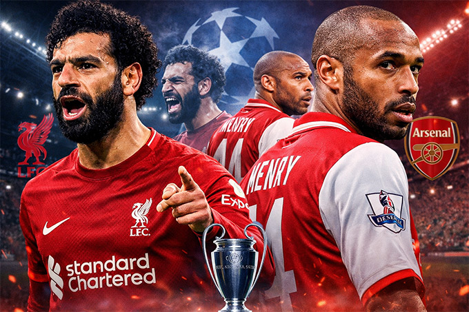 Salah chỉ cần 1 pha lập công là sẽ cân bằng thành tích ghi bàn của Henry ở Champions League