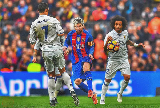 Bộ ba Ronaldo, Messi và Marcelo từng nhiều lần xuất hiện ở các trận El Clasico