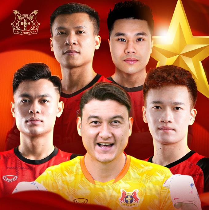 Năm cầu thủ Ninh Bình được gọi lên ĐTQG