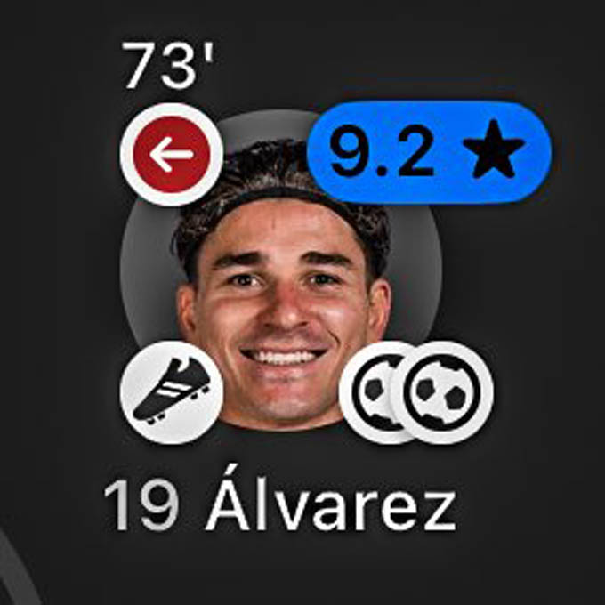 Alvarez chơi hay nhất trận Atletico thắng Tottenham