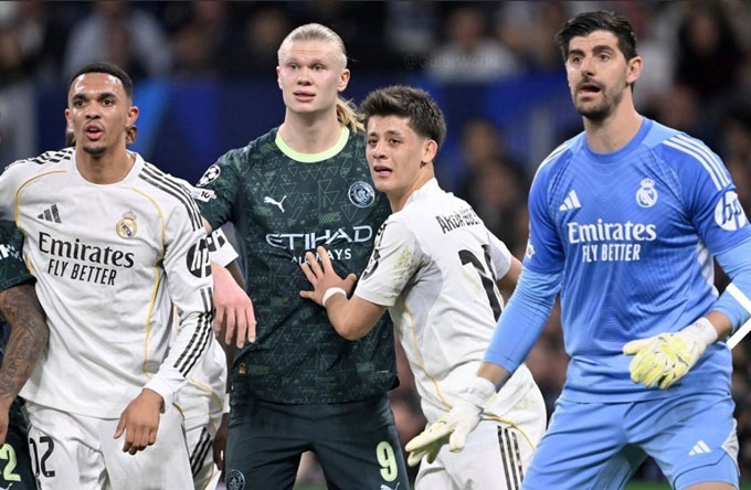 Haaland luôn bị vây chặt bởi các cầu thủ Real