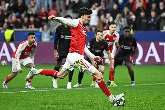 Havertz ghi bàn từ chấm 11m giúp Arsenal có trận hòa 1-1