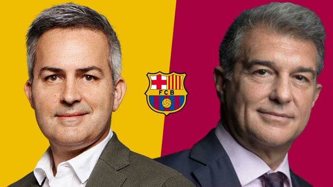 Font (trái) và Laporta là 2 ứng viên đua tranh ghế chủ tịch Barca