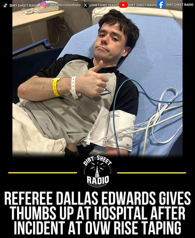 Trọng tài Edwards may mắn đã tỉnh lại ở bệnh viện