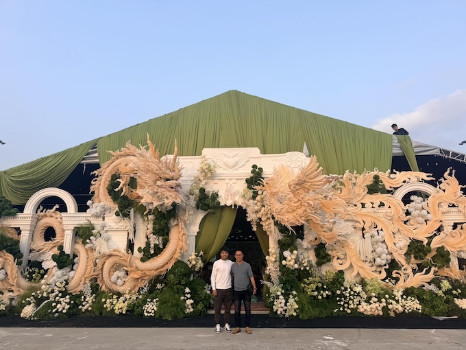 Quang cảnh rạp cưới của Đức Huy - Huyền Trang tại Hải Dương . Ảnh: Tuấn Thành