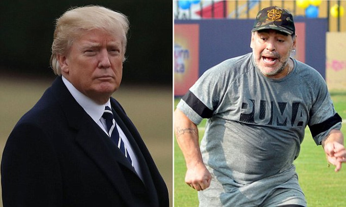 Maradona từng xúc phạm Tổng thống Trump