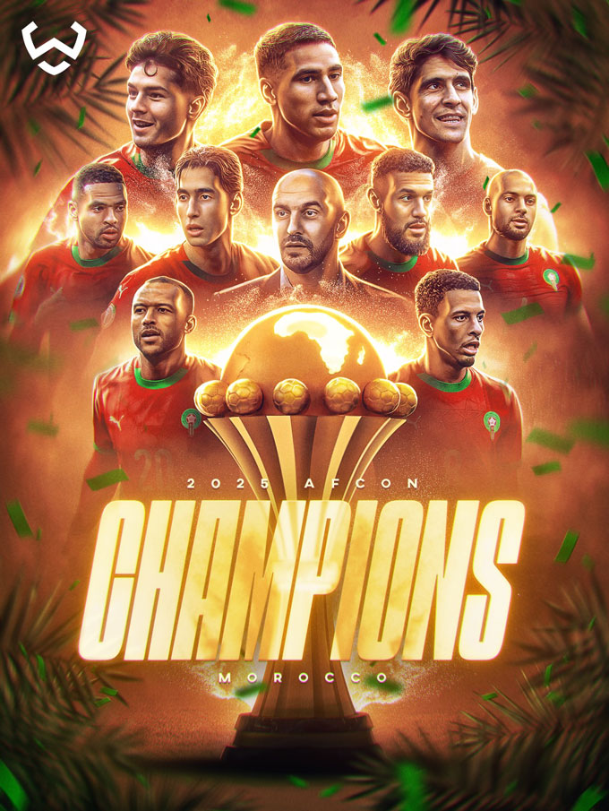 Morrocco có thể diễu hành chức vô địch AFCON 2025 sau khi kết thúc VCK World Cup 2026. Ảnh: Twitter