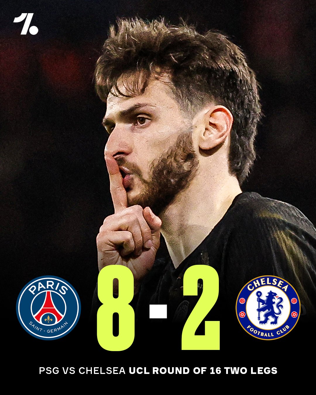Chelsea cay đắng thua tổng tỷ số 2-8 trước PSG - Ảnh: @OneFootball