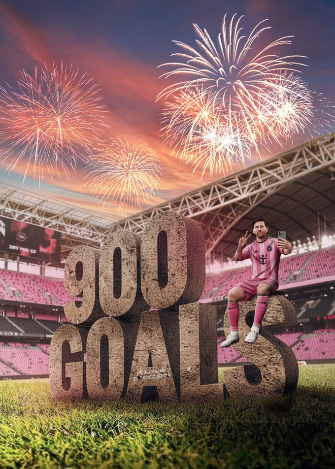 Messi cán mốc 900 bàn trong sự nghiệp. Ảnh: Twitter