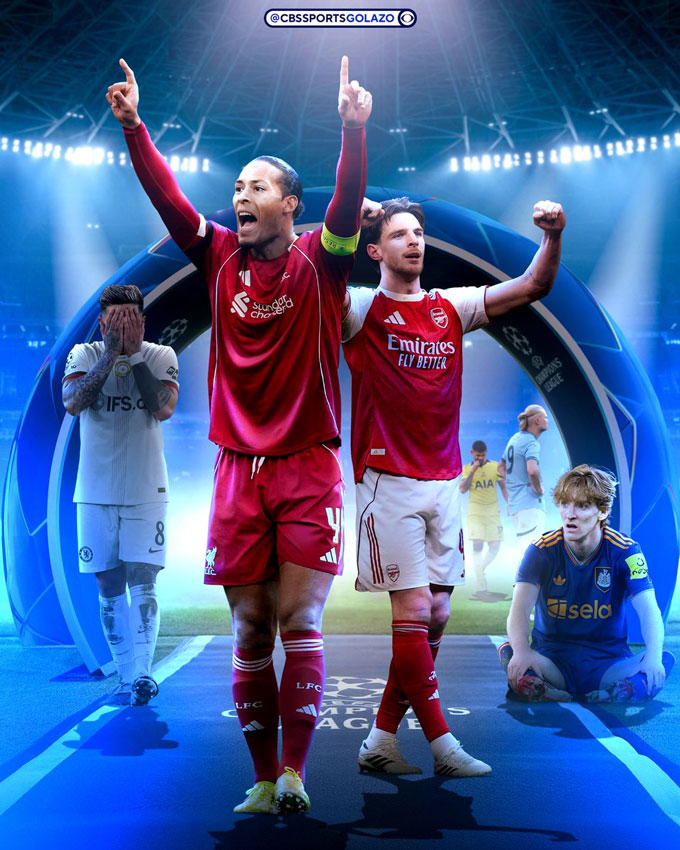 Liverpool và Arsenal đã giành vé vào tứ kết Champions League. Ảnh: Twitter