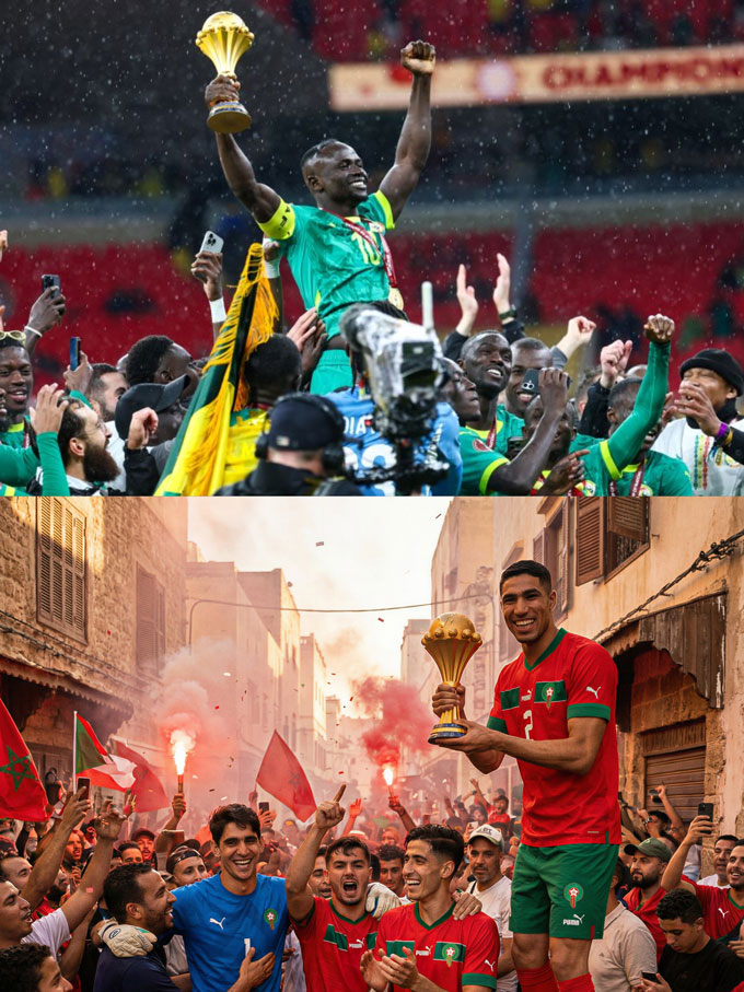CAF phán quyết Senegal phải trả chức vô địch AFCON 2025 cho Morocco. Ảnh: Twitter