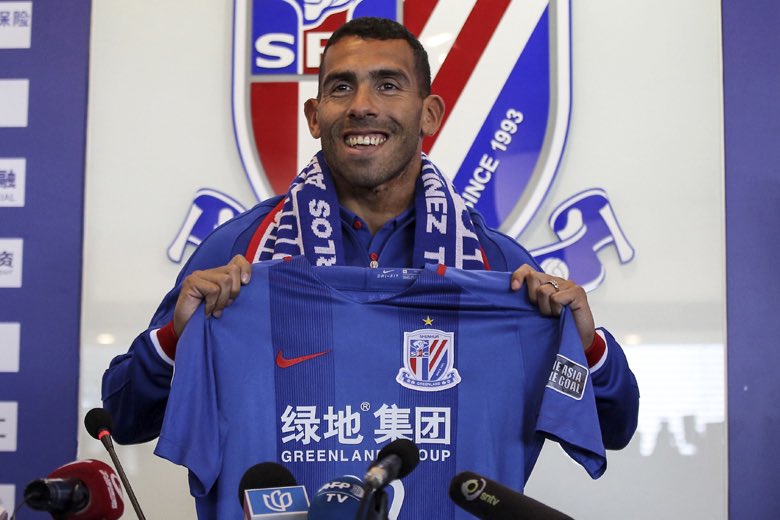Shanghai Shenua từng sở hữu những ngôi sao lớn như Tevez - Ảnh: @actualtransfers
