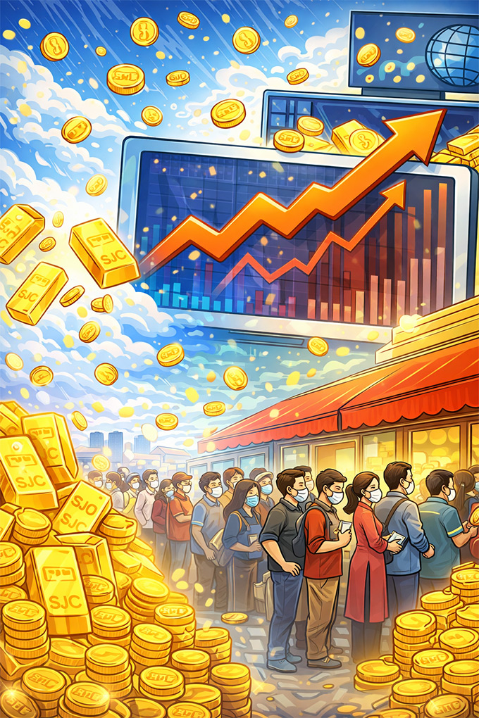 Giá vàng thế giới đang thấp hơn vàng trong nước tới 29,19 triệu đồng/lượng.