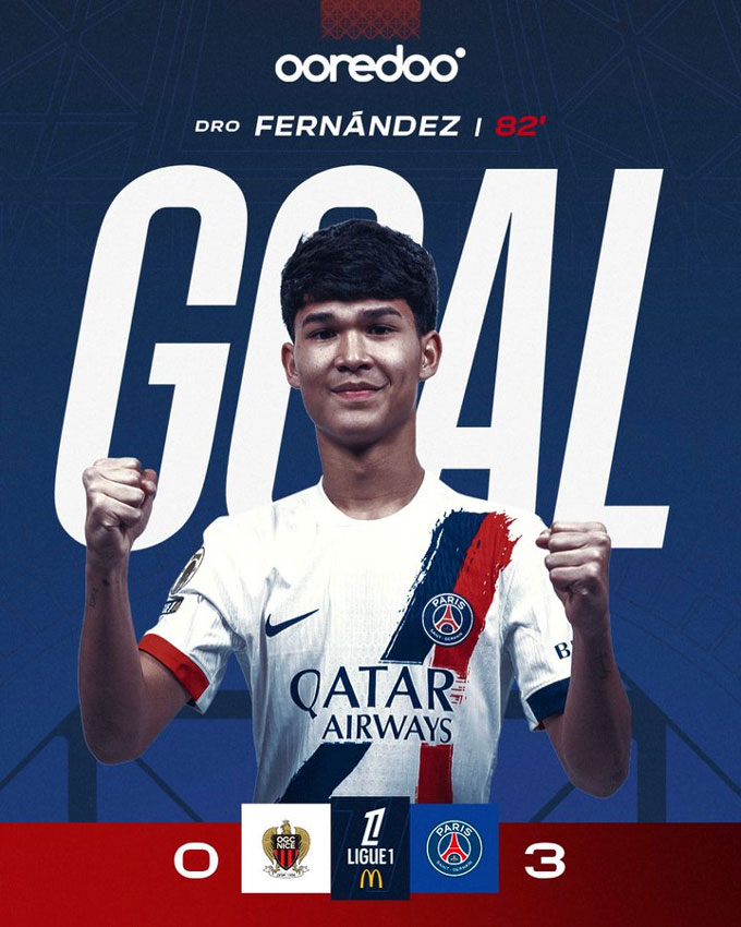 Dro có bàn đầu tiên cho PSG và lập nên kỷ lục mới. Ảnh: Twitter