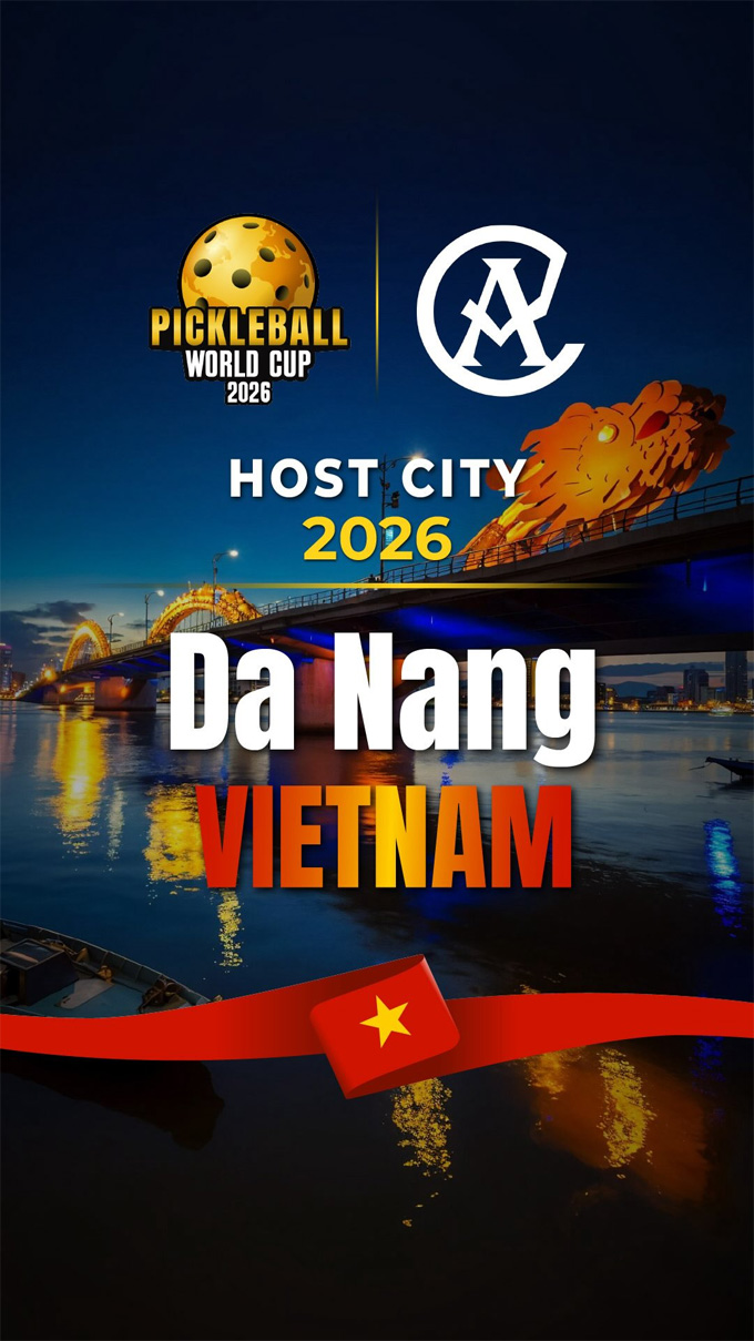 Pickleball World Cup 2026 sẽ diễn ra tại Đà Nẵng. Ảnh: pickleballworldcupofficial