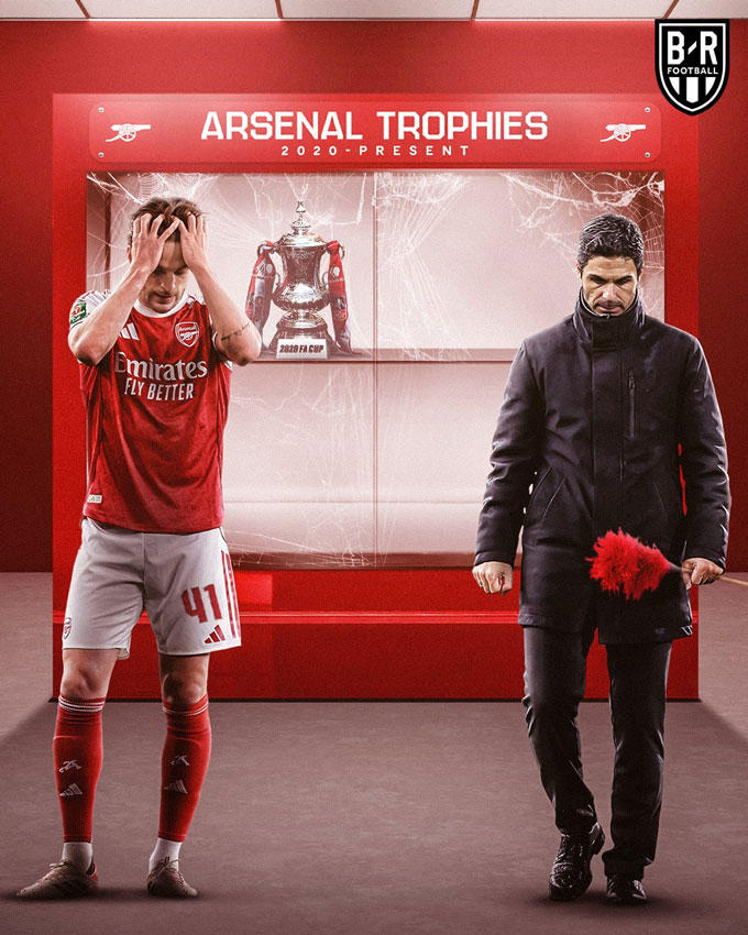 Arsenal vừa đánh mất chức vô địch Cúp Liên đoàn sau trận thua Man City và vẫn tiếp tục vô duyên với các danh hiệu. Ảnh: Twitter