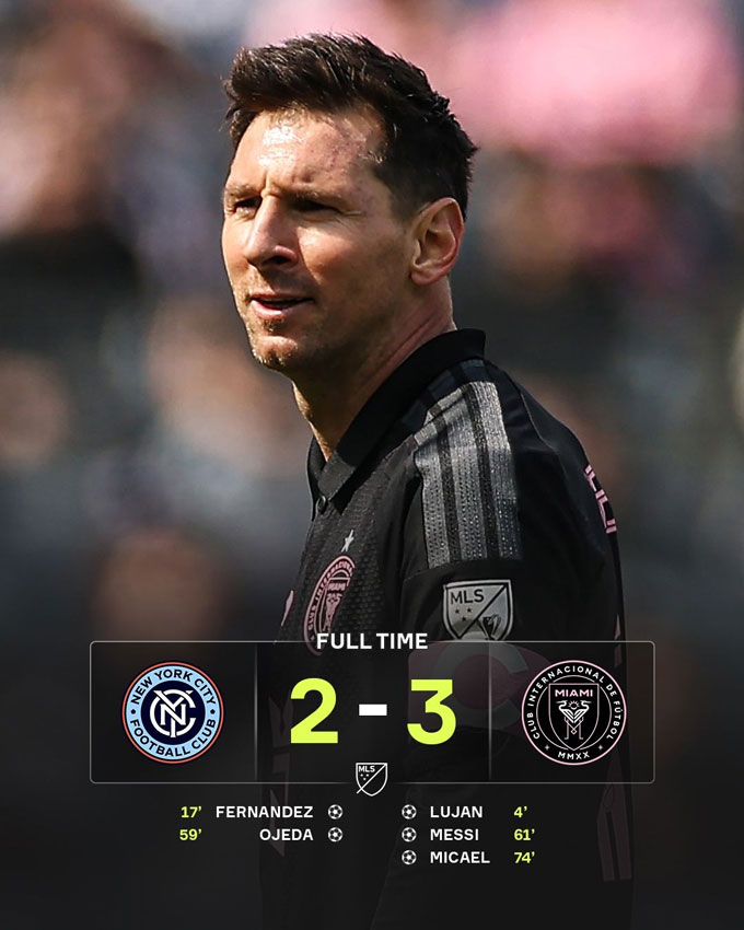 Miami đánh bại New York City 3-2. Ảnh: Twitter
