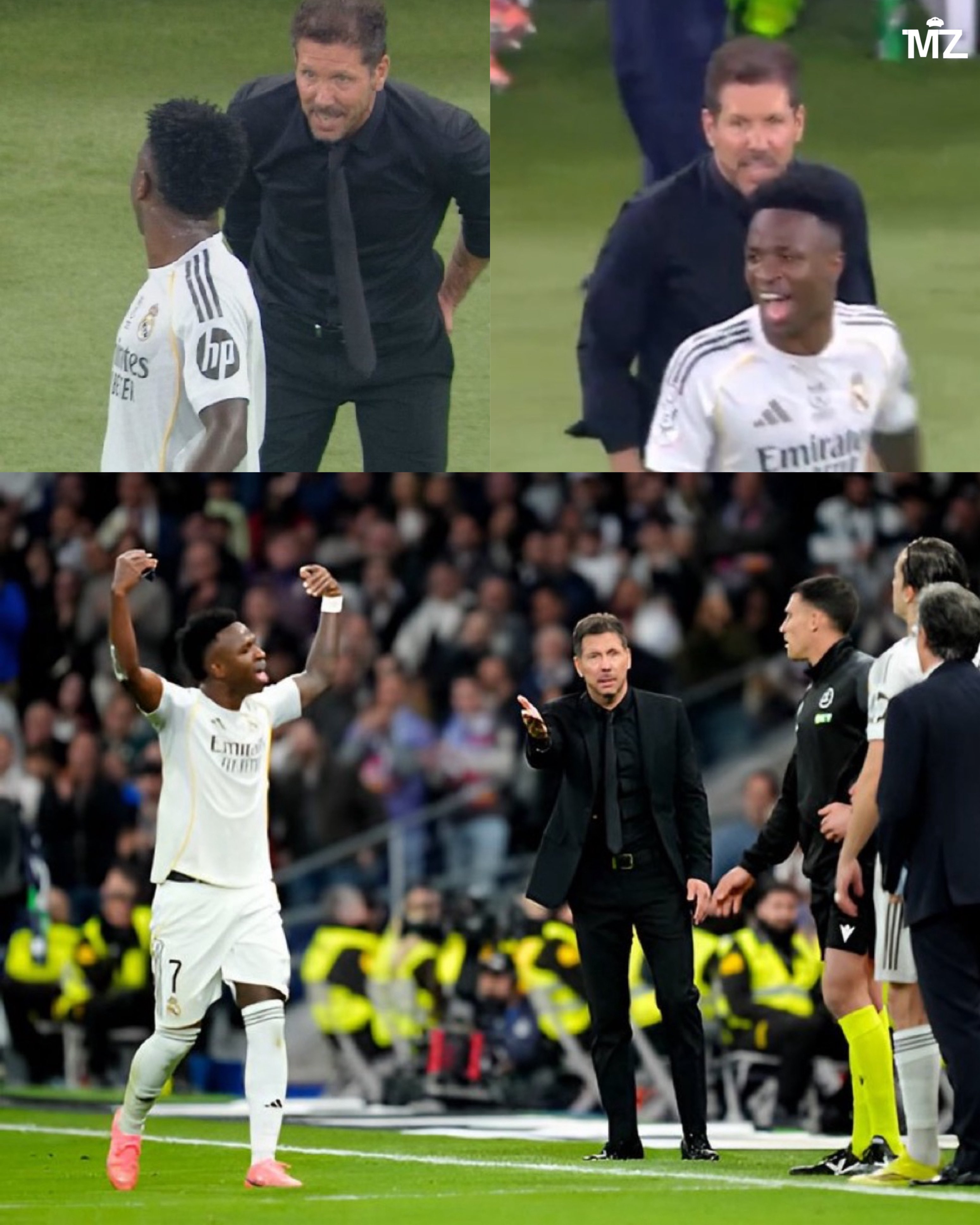 Vinicius trêu tức Simeone - Ảnh: @theMadridZone