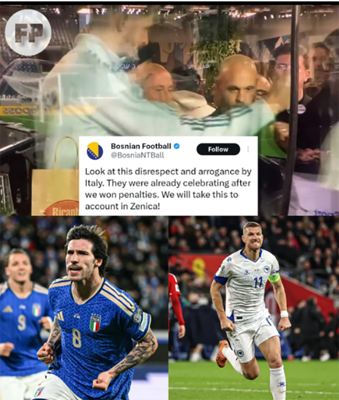 Một số cầu thủ Italia bị chê thiếu tôn trọng Bosnia - Ảnh: Instagram