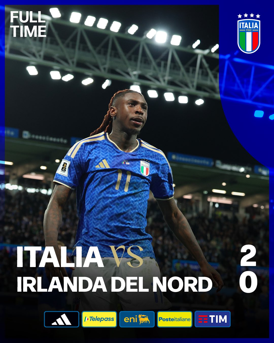 Italia thắng Bắc Ireland - Ảnh: @Azzurri